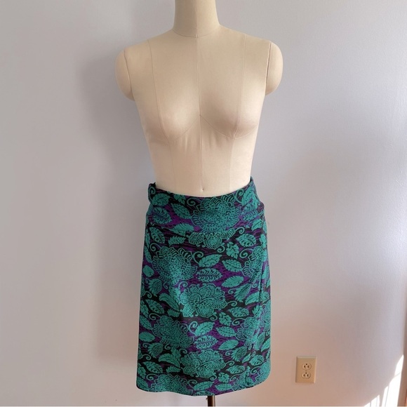 LuLaRoe Cassie Pencil Skirt- Floral- Green and Purple- Size 2XL - Picture 2 of 7